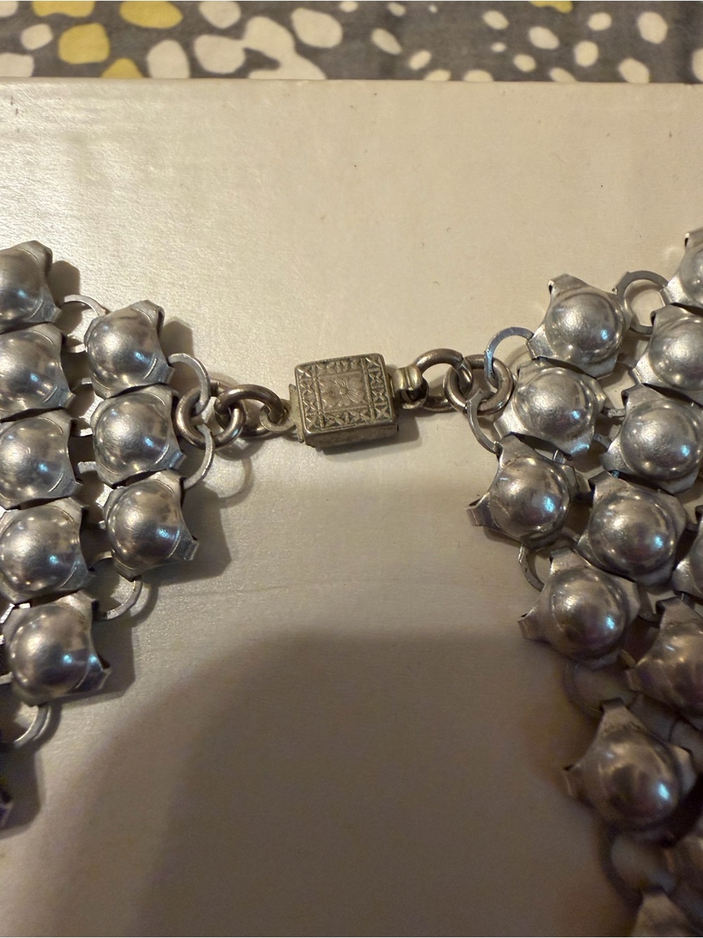 Sterling Silver Statement Cluster Necklace - Silver - Picture 2 of 2